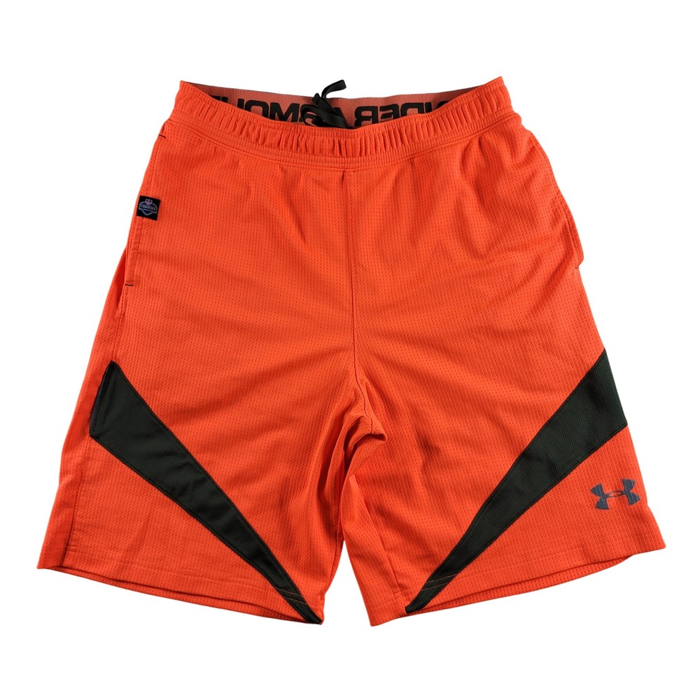 Under Armour NFL Combine Shorts Mens Large Orange 1243227 Training Mesh Excellen